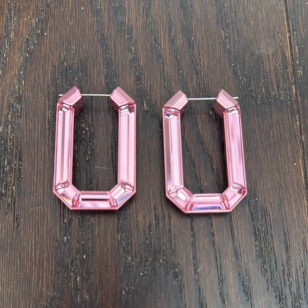 Swarovski Lucent Pink Hoop Earrings
